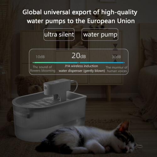 Cat Automatic Water Fountain ABS material, Wireless Induction Chargeable Ultra Quiet 2