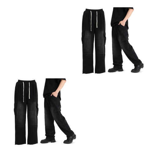 2Stk Herren Baggy Cargo Hose Strapazierfähiger