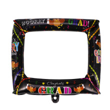 10Pcs Inflatable Photo Frame Balloons Black for Graduation Party Fun