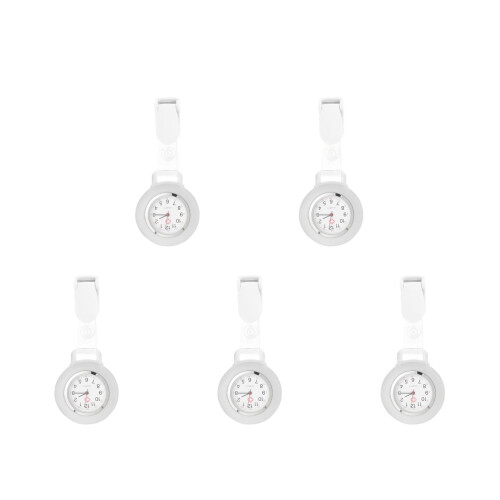 5Pcs Convenient Nurse Watch White Multi-Function Clip Portable Supply