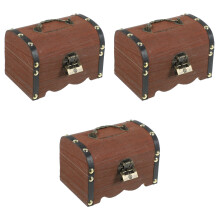 3Pièces Petites Boîtes En Bois Multifonction À Cadenas Pour Économies