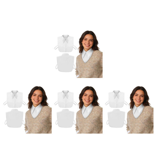 4Pièces Faux Cols Blancs Coton Facile À