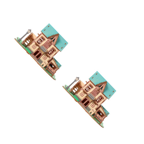 2Pièces Puzzle En Bois 3D Éducatif Maison Jouet