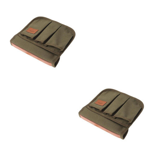 2Stk Armlehnen Olive Canvas Camping Aufbewahrung
