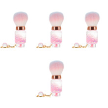 4Pièces Pinceaux Poudre Rose, Multiusage Portable