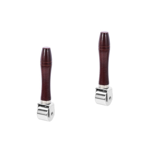 2Pcs Handheld Seam Roller Tool Coffee Wood Handle for Crafting