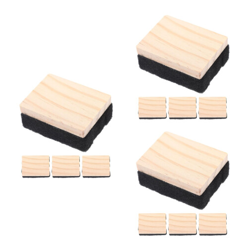 12Pièces Effaceur Compact Bois Pour Tableau Et Ardoise Coloré