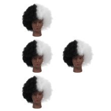 4Pcs Heat-Resistant Synthetic Afro Curly Wigs for Black Women Cosplay