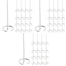 60Pièces Brochettes Bbq Argentées Acier Pour Grill Friteuse