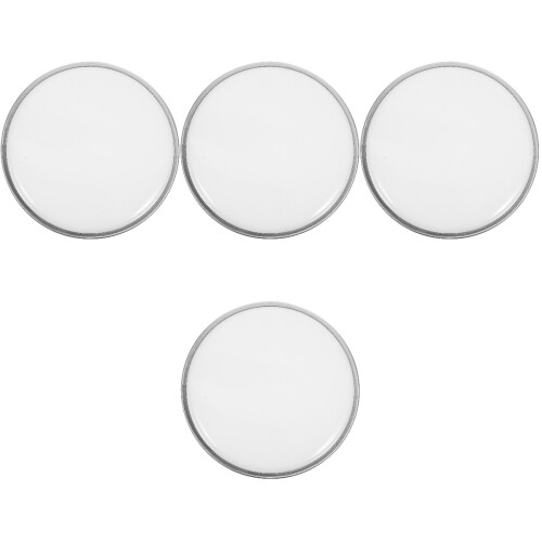 4Pièces Peaux De Batterie Blanches En Polyester Fines Pour Percussion