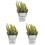3Pcs Artificial Yellow Bonsai Plastic Potted Plants for Table Decor 1