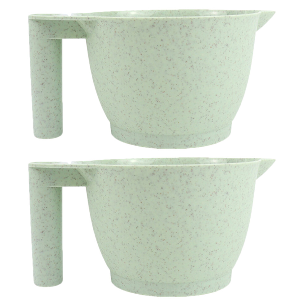 Villcase Green 2Pcs Hair Dye Mixing Bowls Tint Bowls With Handle For Hair Salon