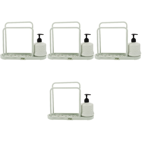 4Pièces Étagère Double Barre Vert Porte Chiffons Éponges