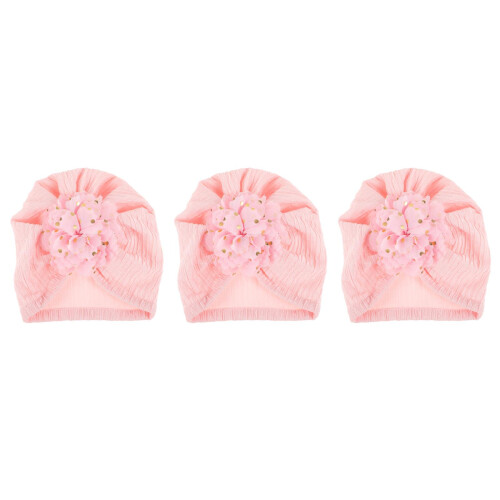 3Pièces Bonnets - Bébé Roses À Fleurs En Polyester