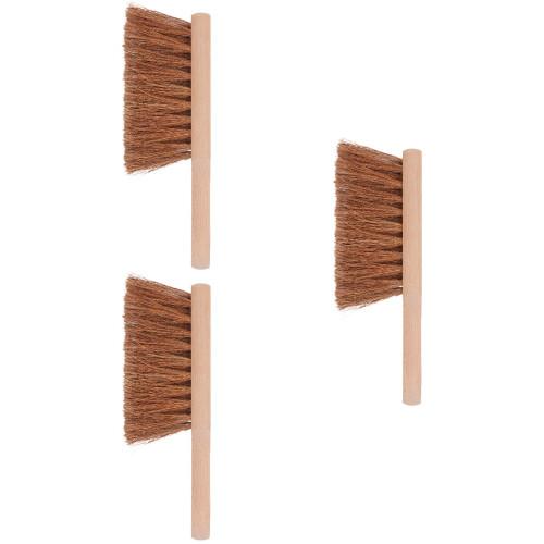 3Pcs Wood Handle Fireplace Brush for Ash and Coal Cleanup