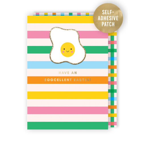 Decopatch Eggcellent Easter Card Includes Removable Fried Egg Patch 1