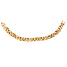 Men's Elegant Gold Titanium Steel Bracelet 21cm Jewelry Accessory