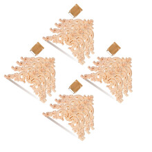 16Pcs Carved Wood Furniture Onlays Corner Applique Durable Light Brown