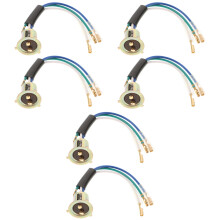 6Pcs Motorcycle Socket Holder Adapter Tail Light Golden Iron Rubber