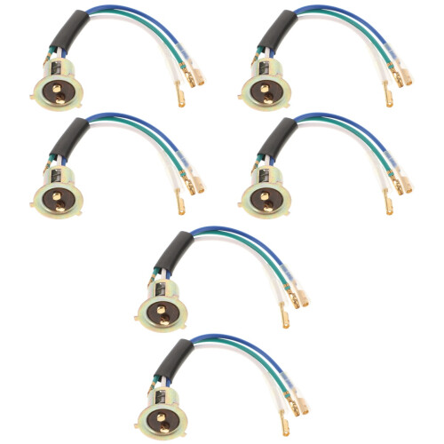 6Pcs Motorcycle Socket Holder Adapter Tail Light Golden Iron Rubber