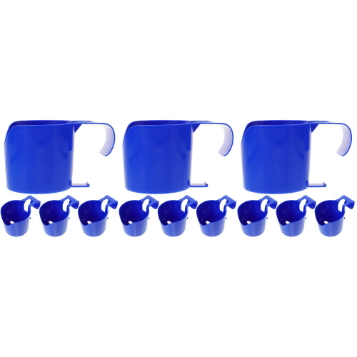 12Pcs Blue Plastic Beverage Holders Multipurpose Pool Side Drink Rack