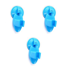 3Pcs Bathroom Suction Shower Head Bracket Blue No Drill Needed