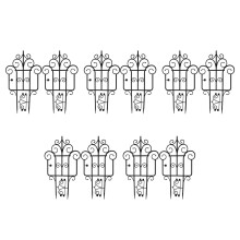 10Pcs Decorative Black PP Garden Fence Panel for Flower Bed and Patio