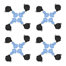 16Pcs ABS Sky-Blue Cat Cage Casters Mobility Wheels for Home Pets