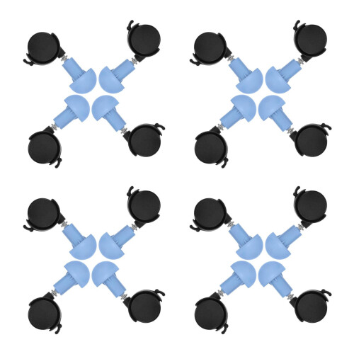 16Pcs ABS Sky-Blue Cat Cage Casters Mobility Wheels for Home Pets