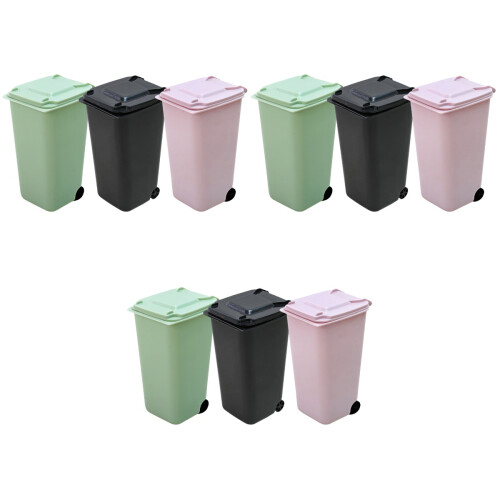 9Pcs Multi-Functional Mini Trash Can with Lid Small Garbage Container 2