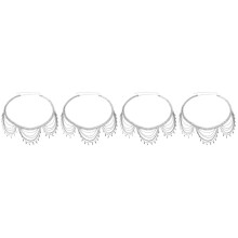 4Pcs Silver Waist Chain Body Jewelry for Women Multi-Layer Belly Chain