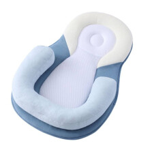 (Blue)Coussin d'oreiller antiroulis bébé empêche tête plate sommeil outils soutien