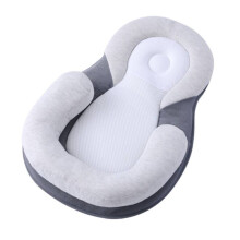 (Grey)Coussin d'oreiller antiroulis bébé empêche tête plate sommeil outils soutien