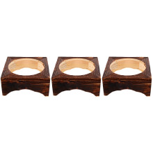 3Pcs Wood Stone Pot Stand Korean Bibimbap Bowl Rack