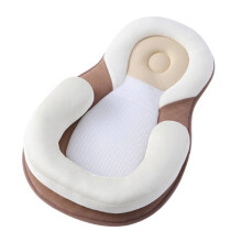 (Beige)Coussin d'oreiller antiroulis bébé empêche tête plate sommeil outils soutien