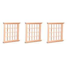 3Pcs Mini Blank Wooden Window Frames Doll House Furniture Accessories