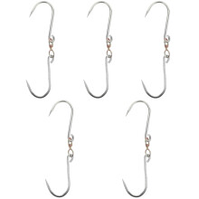 5Pcs Metal Meat Hooks with Rotating Ring Silver Hooks for Meat Hanging