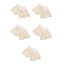5Pairs Soft White Lace Embroidered Detachable Fake Sleeve Cuffs