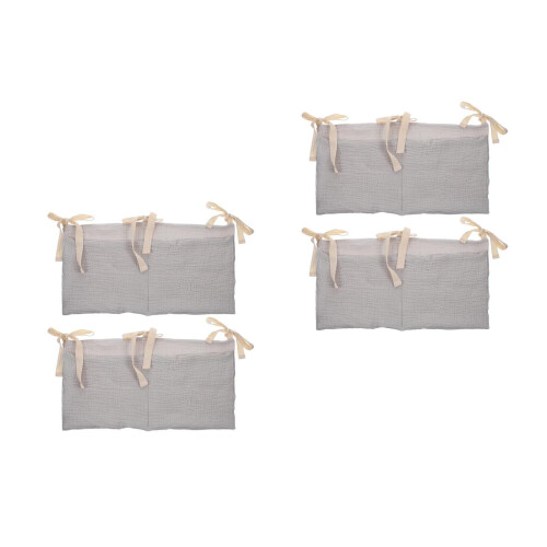 4Pcs Lavender Cotton Crib and Stroller Organizer with Large Capacity