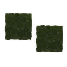 2Pcs Green Artificial Moss Mat Plastic Rug for Indoor Outdoor Decor