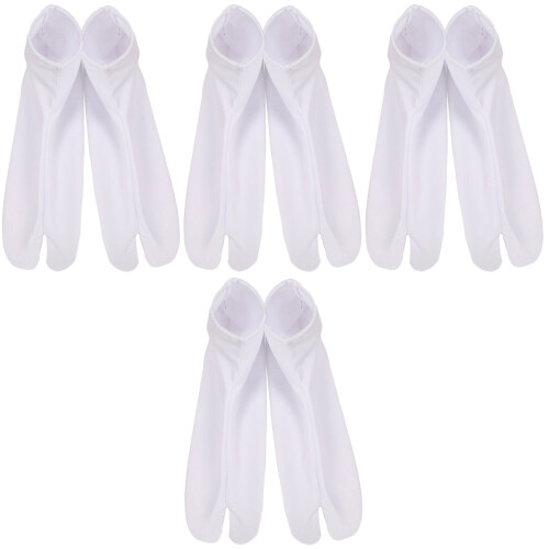 4Pairs White Tabi Socks Men Two-Toed Soft Breathable Athletic Socks