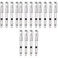 16Pcs White Metal Resin Fountain Pens for Studying and Calligraphy Use