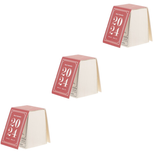3Pcs Small Calendar 2024 Creative Desk Organizer