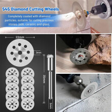 Cutting Wheel Set for -Rotary Tool, HSS Circular Saw Blades, Resin Cutting Discs, 545 Diamond Cutting Wheels