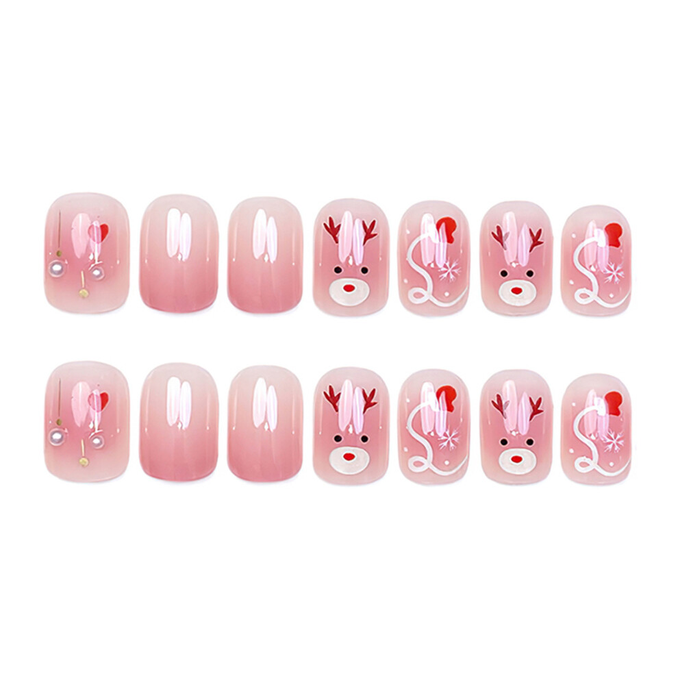 Creation-3C Pearl Press-On Christmas Nails - Long Lasting & Flexible