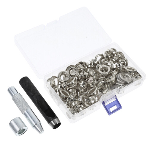 300Sets Rustproof Silver Iron Belt Tool Kit with Eyelet Punch 2