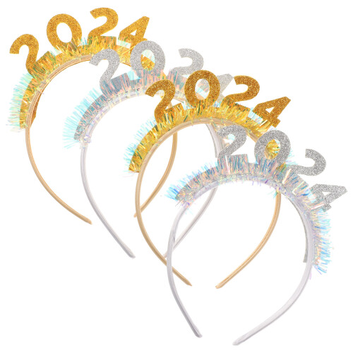 12Pcs Glittery 2024 Tinsel Headbands Assorted Hairbands 2