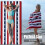 Μεγάλη πετσέτα θαλάσσης από βαμβάκι βελούδο 35x70 ίντσες, Coast Waves Camo Stripe, μαλακή 3