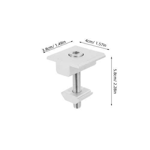 Aluminum Panel Clamps Silver 4pcs 2.3x1.6x1.5in 1
