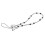 3Pcs Bowknot Phone Wrist Strap Silver Beaded Charm Decorative Lanyard 3